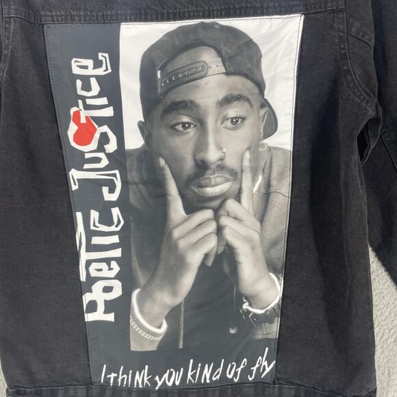 Y2K Chemistry Denim Jacket Mens Small Poetic Justice Tupac Hip Hop 90s Rap - Picture 8 of 15